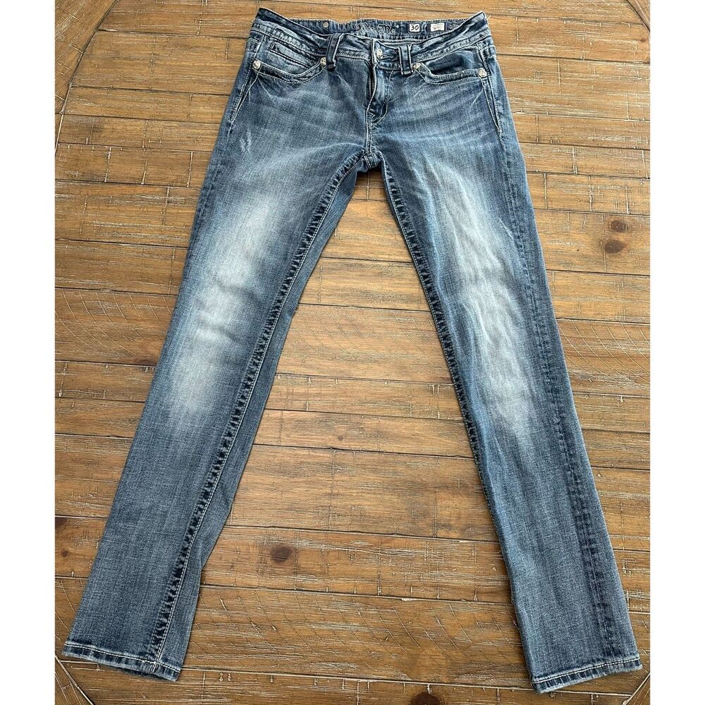 Miss Me Skinny Jeans Size 30 Embellished Wing Pocket Blue Denim